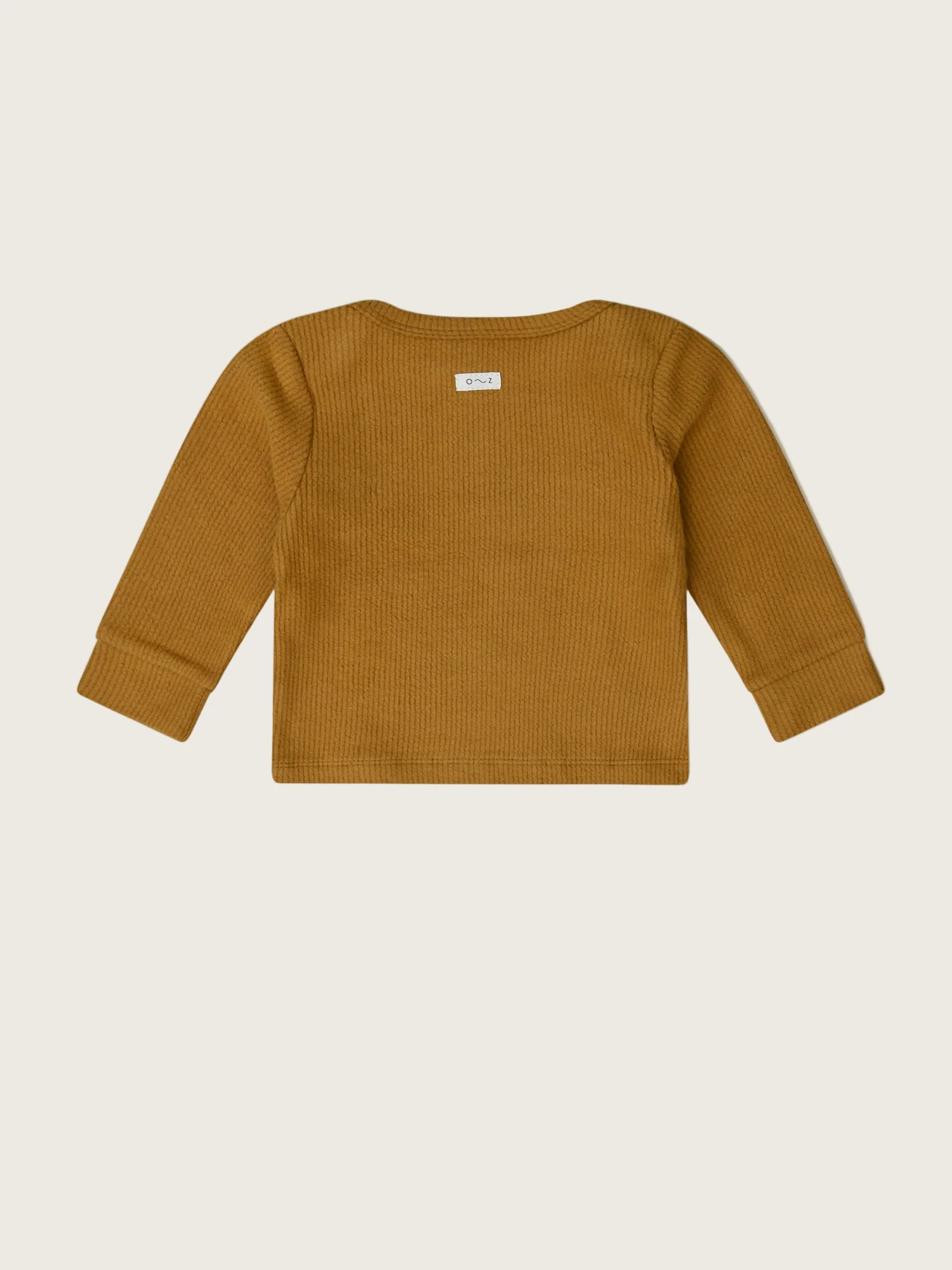 Brown Ribbed Long Sleeve Top - Image 4