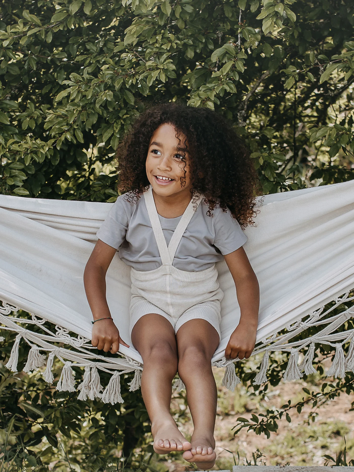 Cream Short Cotton Tights - Image 3