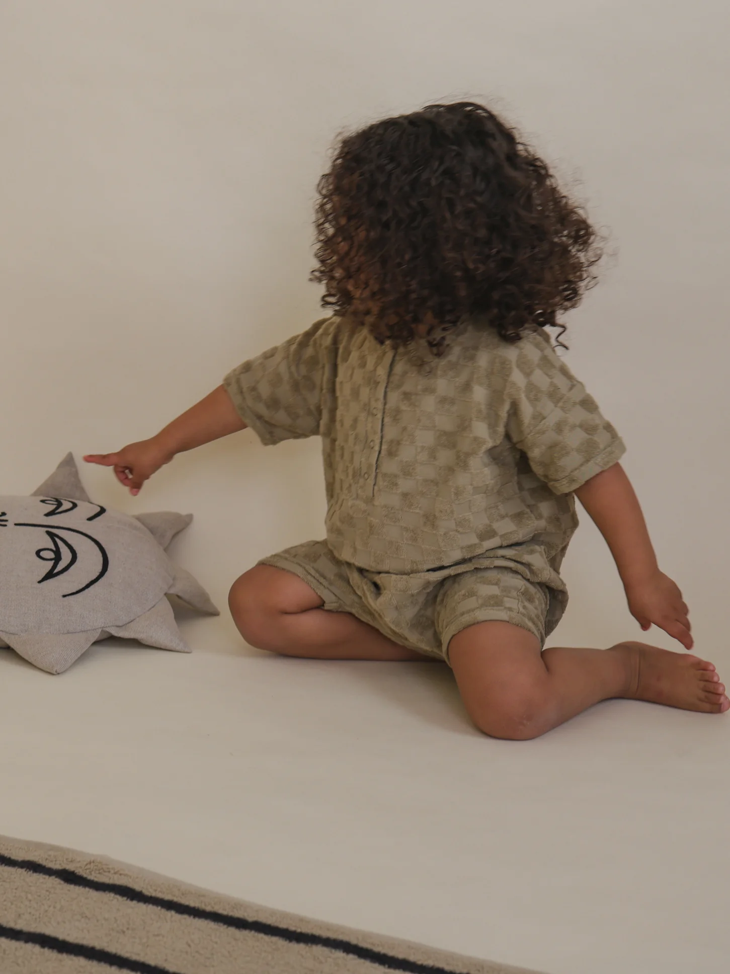 Dusky Checkerboard Terry Beach Romper - Image 7