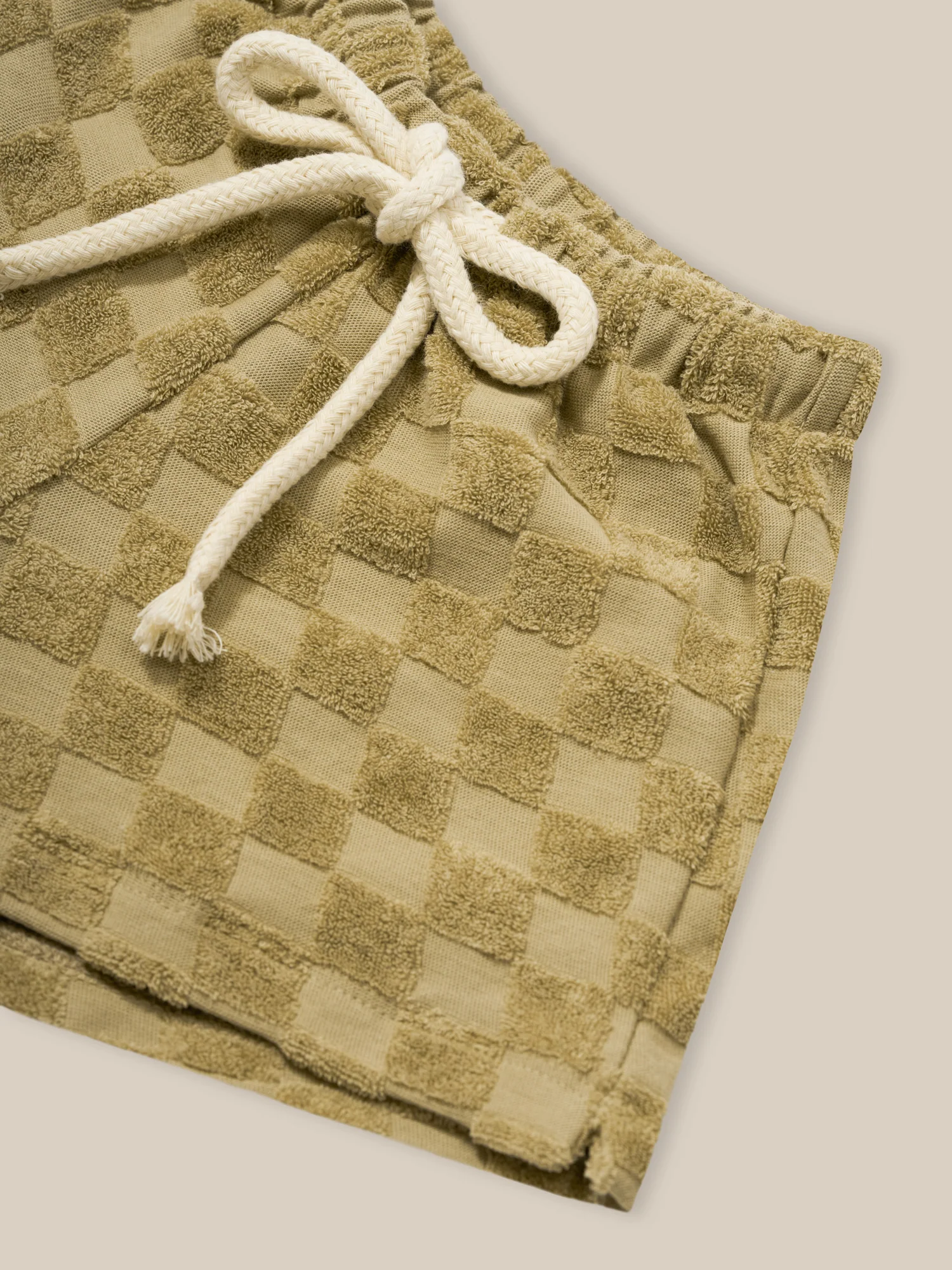 Dusky Checkerboard Terry Rope Shorts - Image 5