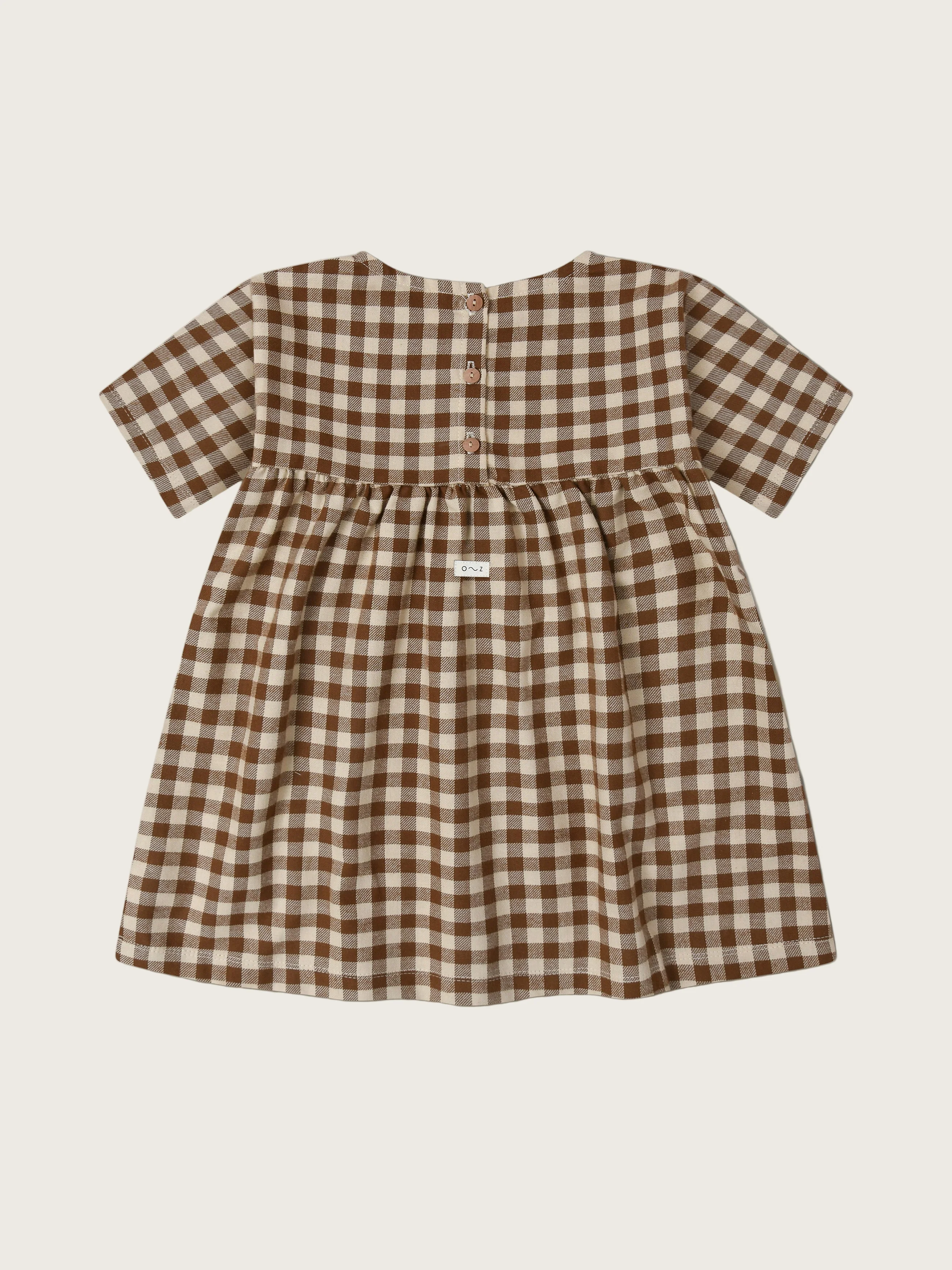 Chestnut Gingham Gather Dress - Image 4