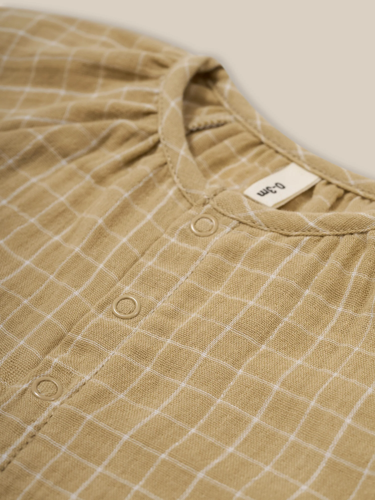 Grid Check Wheat Onesie - Image 3