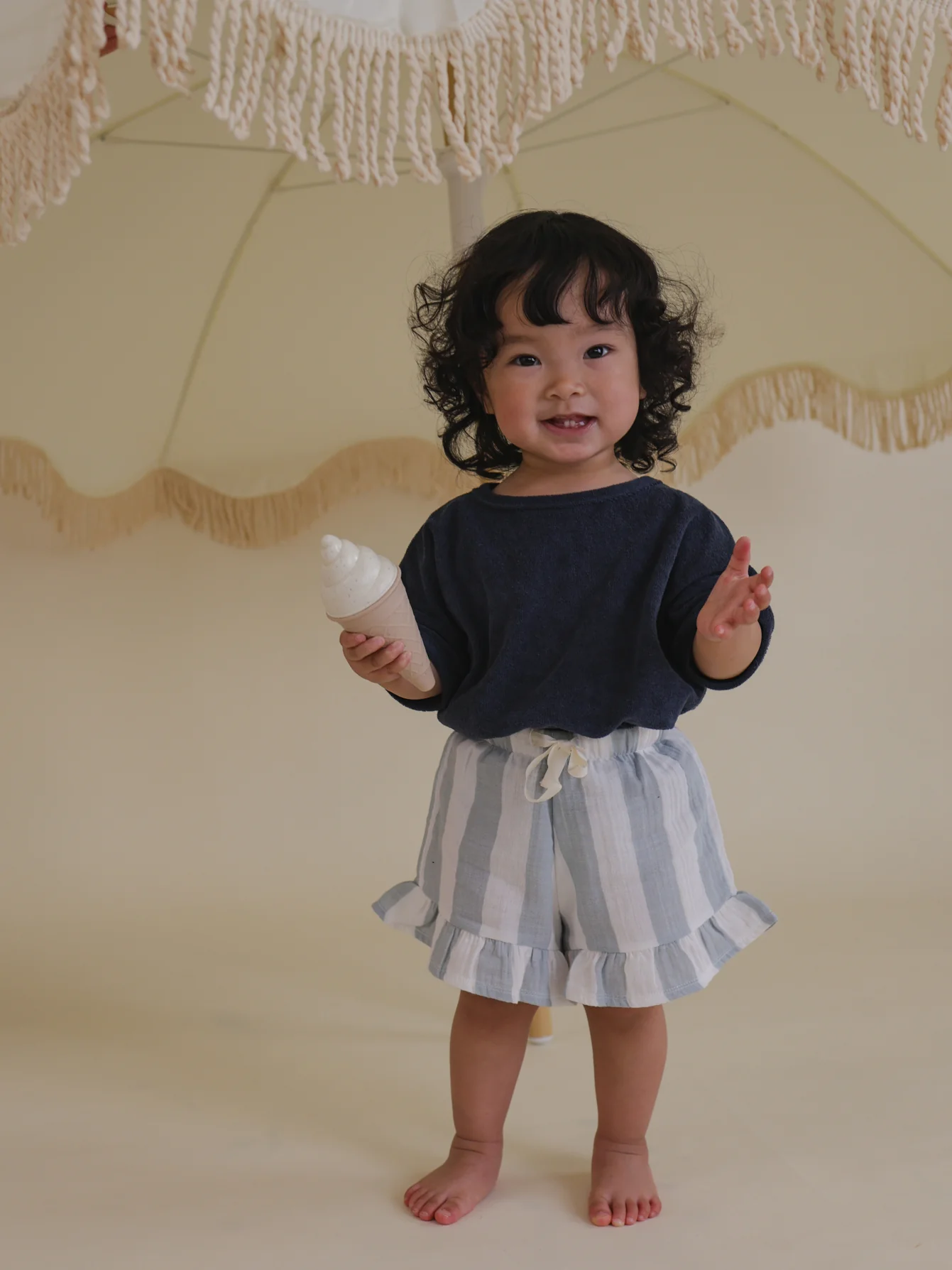 Navy Terry Boxy T-Shirt - Image 6