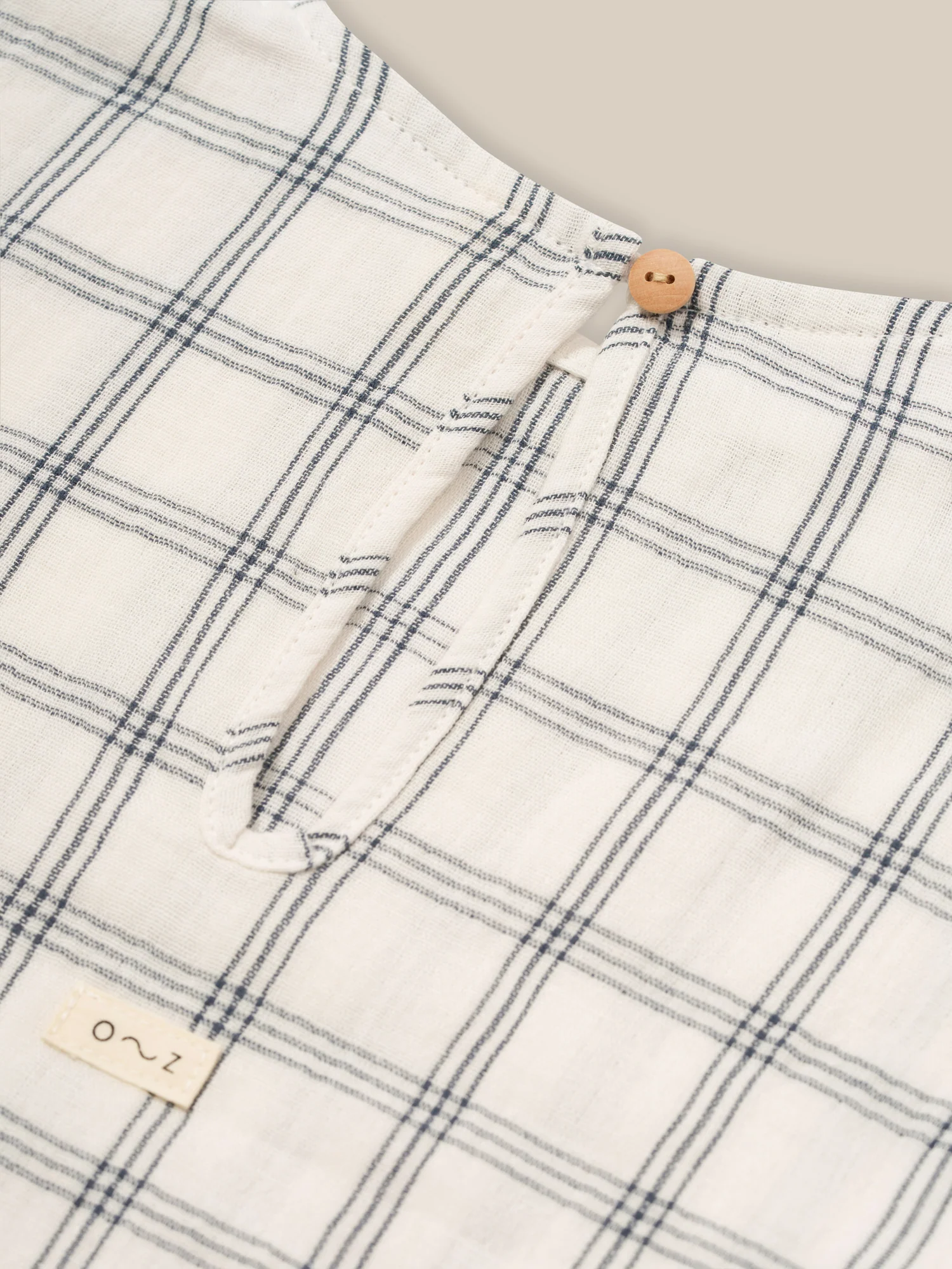 Navy Window Check Boxy T-Shirt - Image 3