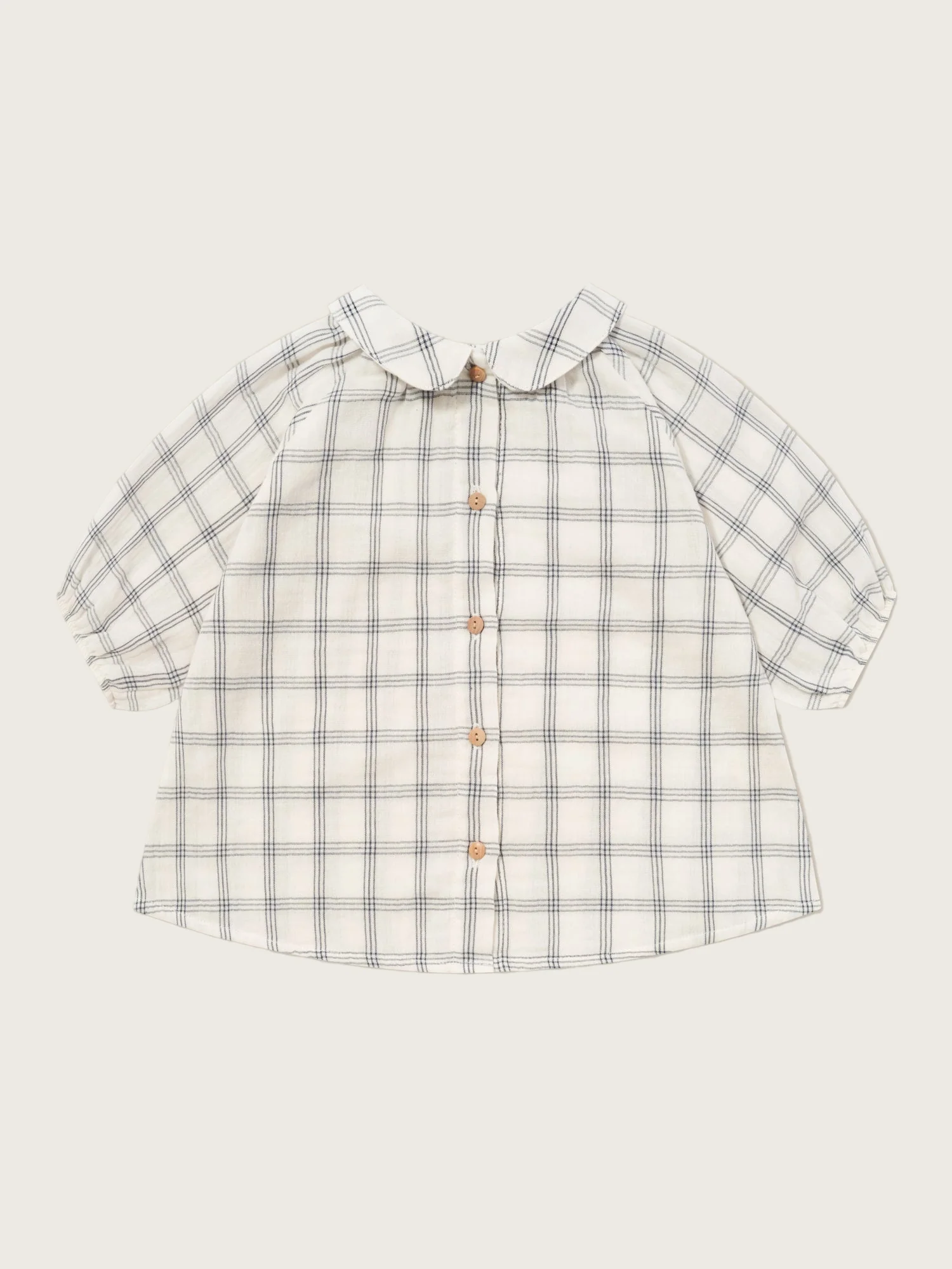 Navy Window Check Collar Dress - Image 7