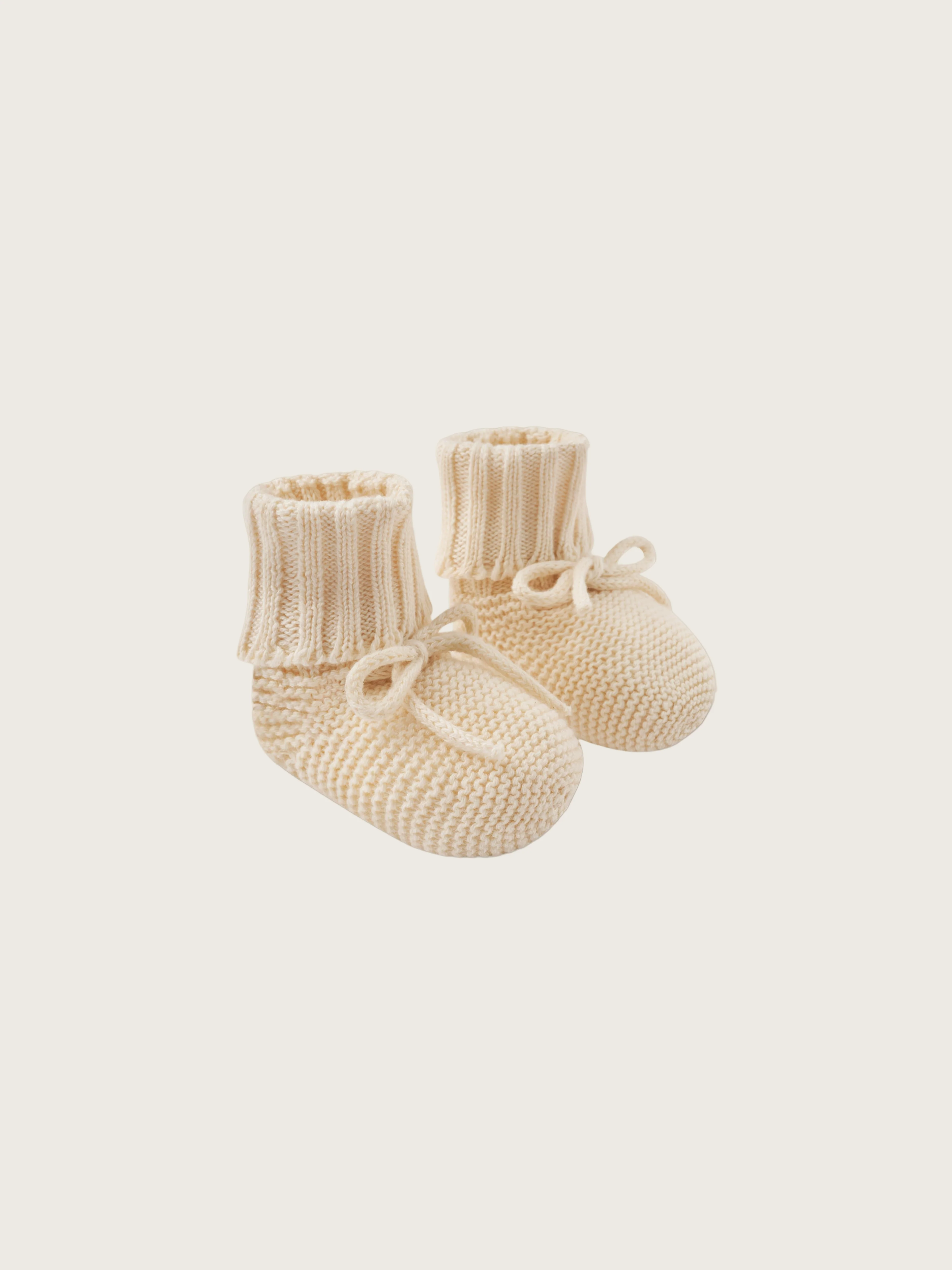 Undyed Cotton Knitted Booties - Image 4