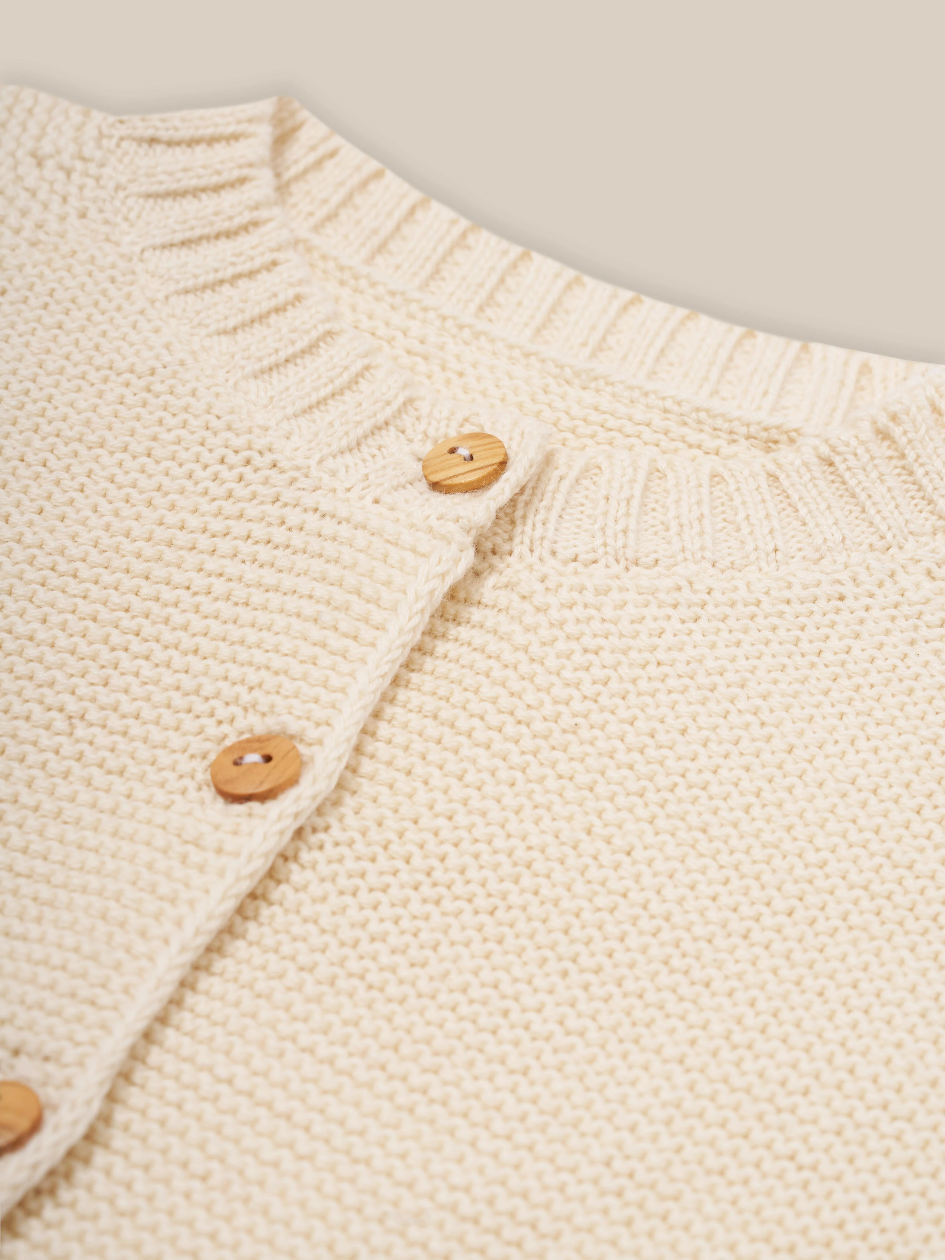 Undyed Cotton Knitted Cardigan - Image 3